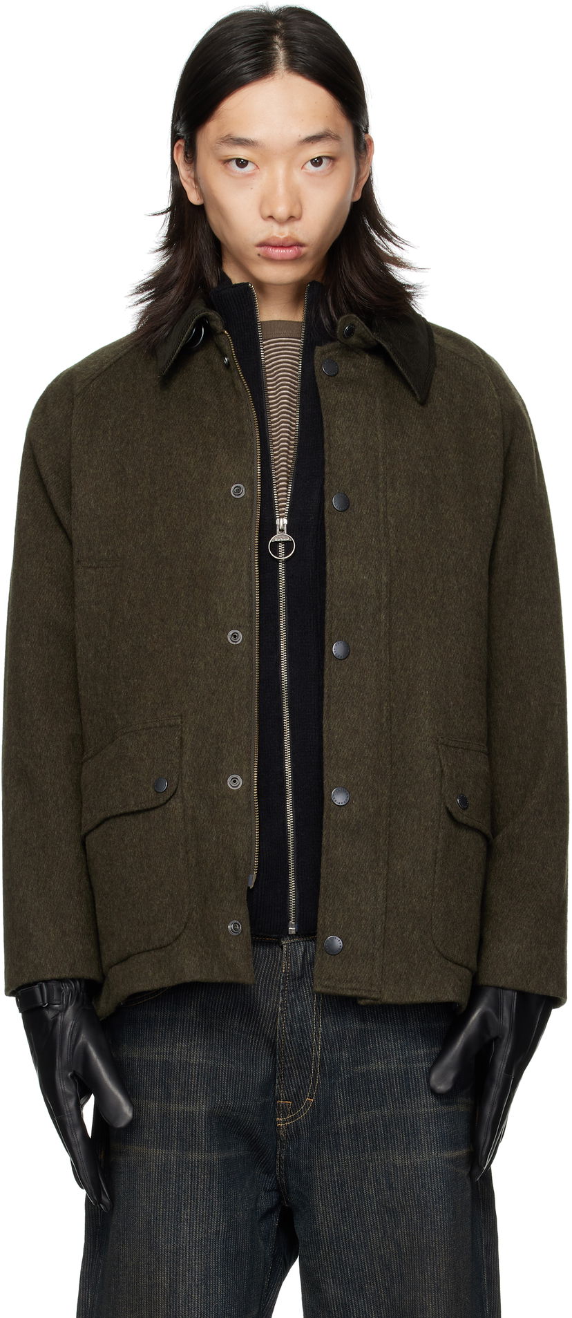 Jakke Barbour Barbour Modified Bedale Wool Jacket Grøn | MWO0299OL71