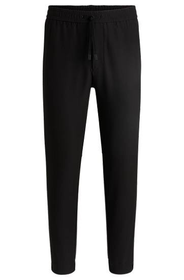 Joggingbukser BOSS Water-Repellent Tapered Stretch Trousers Sort | 50534313