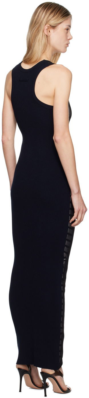 Kjole Jean Paul Gaultier Jean Paul Gaultier 'The Bi-Material Marinière' Striped Maxi Dress Sort | 24/30-F-RO213B-M064-590100, 2
