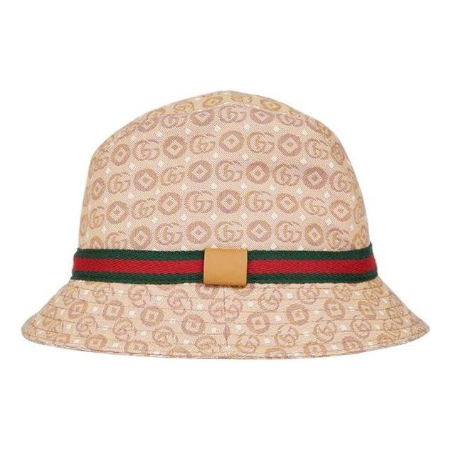 Hat Gucci Gucci GG Canvas Bucket Hat with Web Beige | 4117903HAK89765