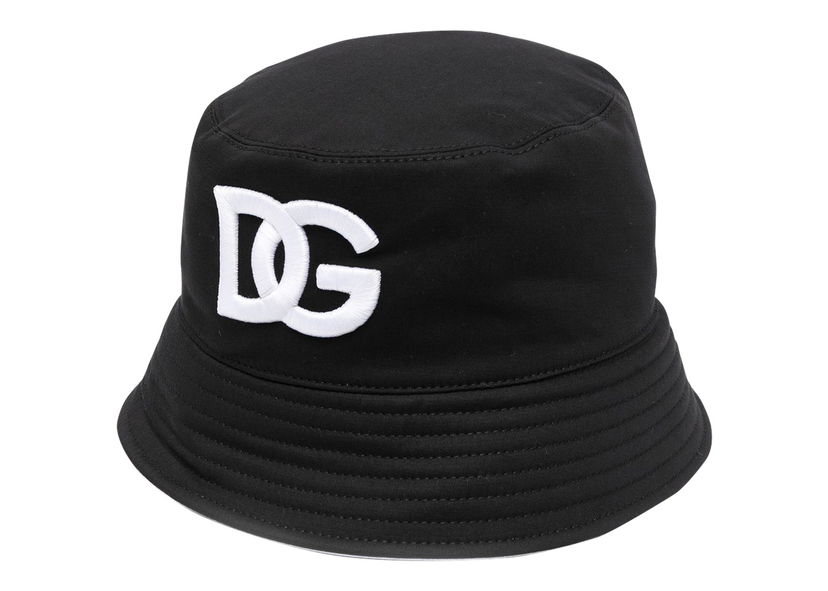 Hat Dolce & Gabbana Embroidered DG Bucket Hat Black/White Sort | GH701ZFUFJV