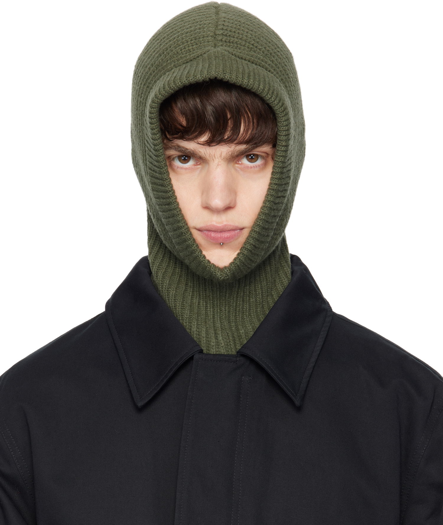 Beanie LEMAIRE Lemaire Lambswool Hooded Balaclava Grøn | AC1147 LK1026, 0
