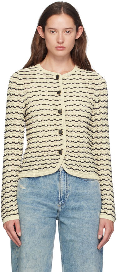 Sweater rag & bone rag & bone Elisa Wavy Knit Cardigan Beige | WAS24F068UG68, 0