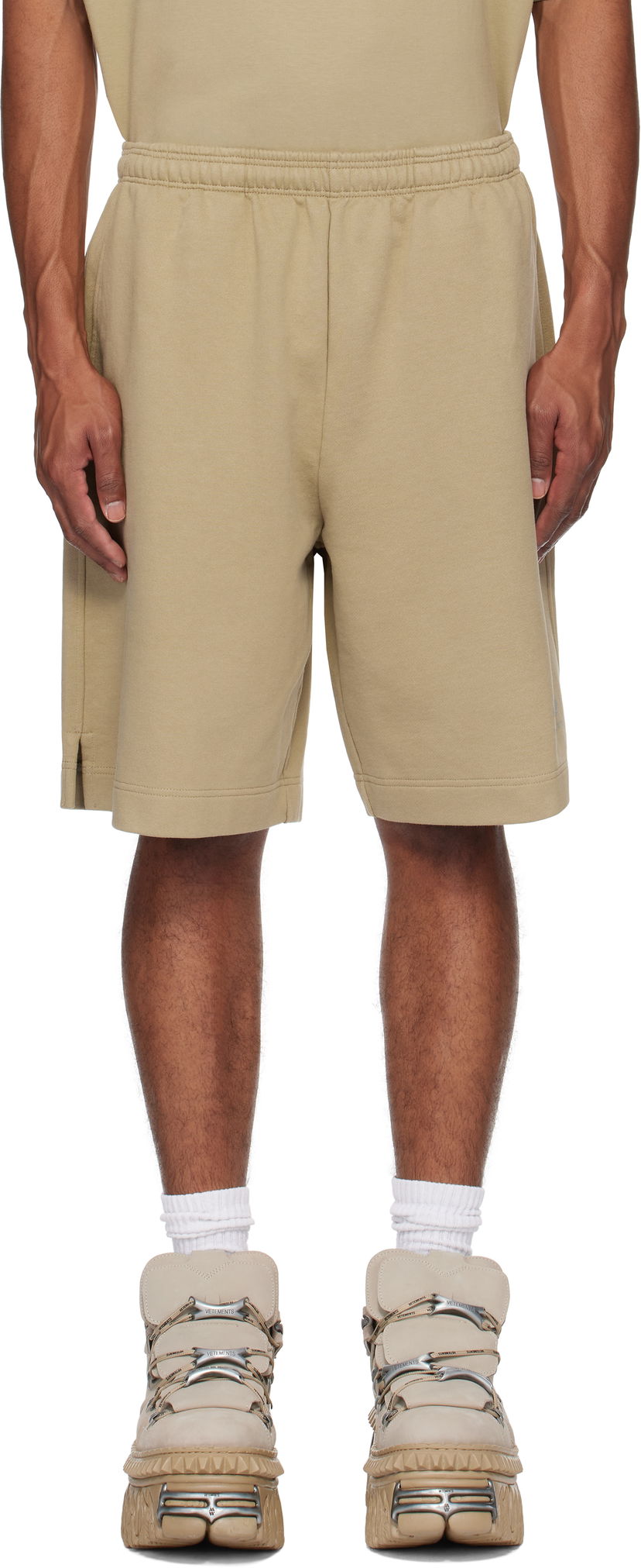 Shorts VETEMENTS Oval Logo Shorts Beige | UA66SS600T