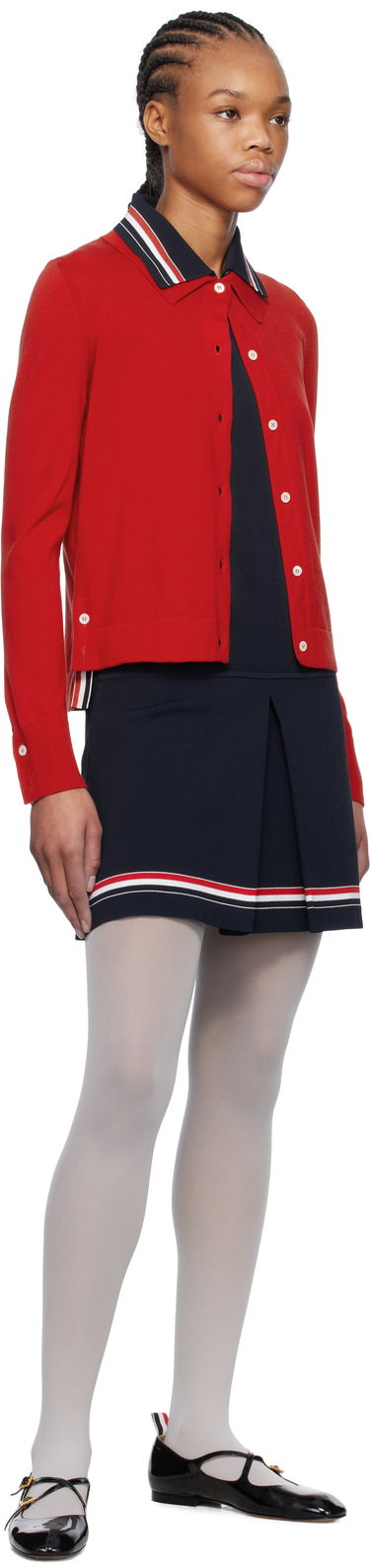 Kjole Thom Browne Thom Browne Tennis Polo Minidress Mørkeblå | FKD174A-Y5502, 3