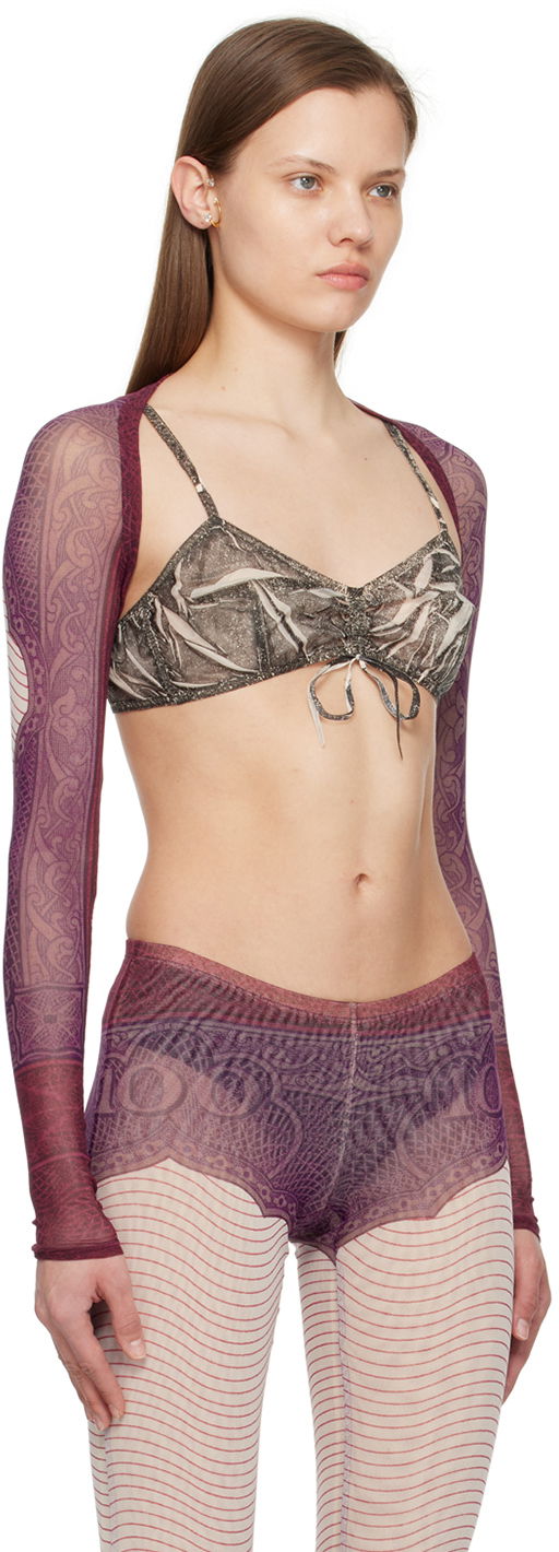 Sweater Jean Paul Gaultier Purple & Burgundy 'The Cartouche' Cardigan Lilla | 24/25-F-TO126-T515-300128, 1