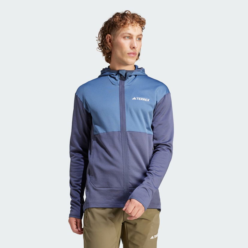 Jakke adidas Performance adidas TERREX TERREX XPERIOR LIGHT FLEECE HOODED Mørkeblå | IP3678