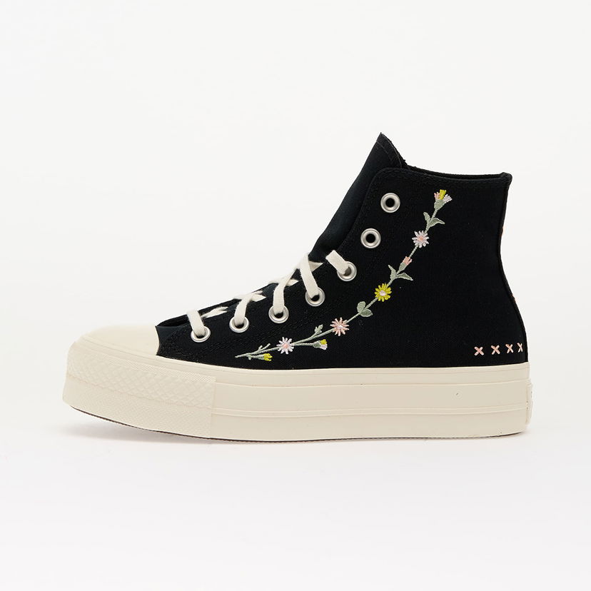 Sneakers og sko Converse Chuck Taylor All Star Lift Floral Embroidery Sort | A15007C