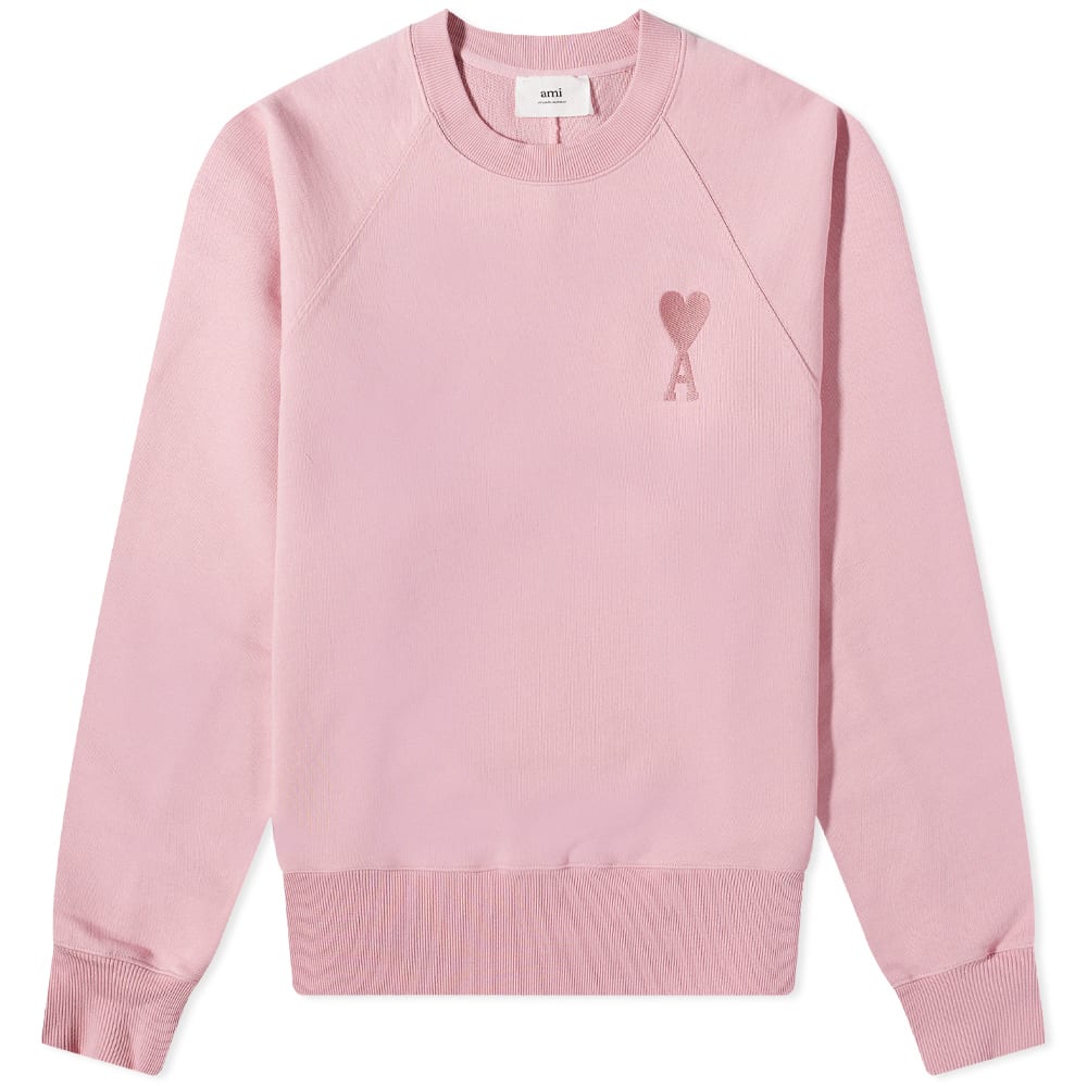 Sweatshirt AMI Tonal Heart Crew Sweat Lyserød | USW002-747655, 0