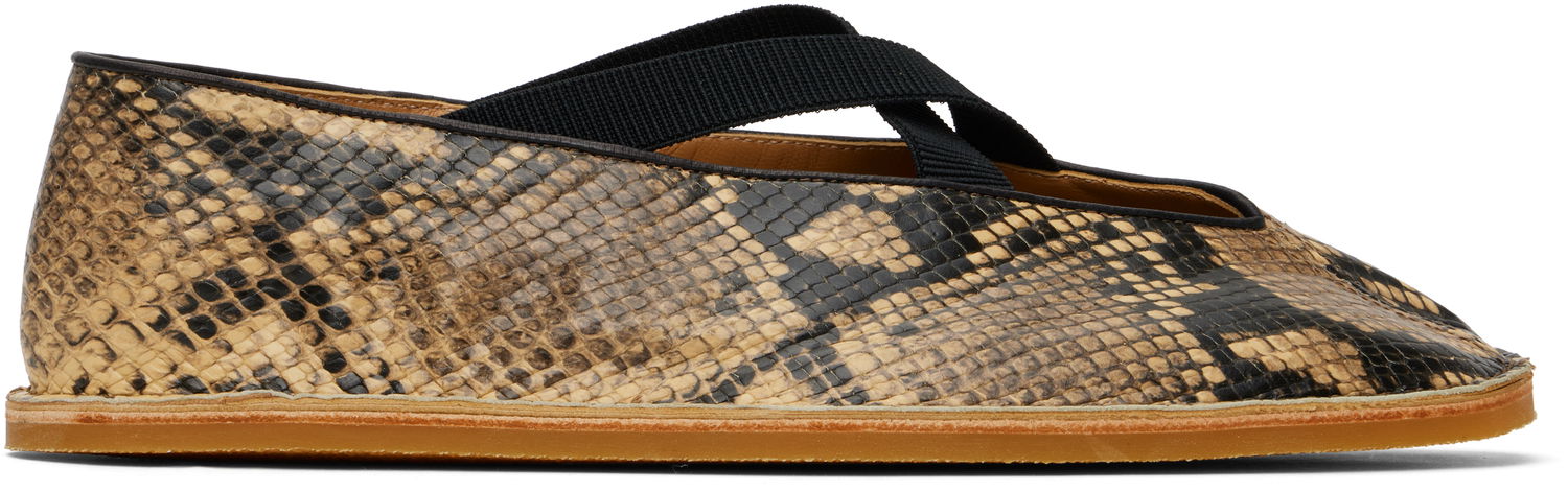 Kjole Dries Van Noten Dries Van Noten Leather Ballerina Flats Beige | MS251-1485, 0