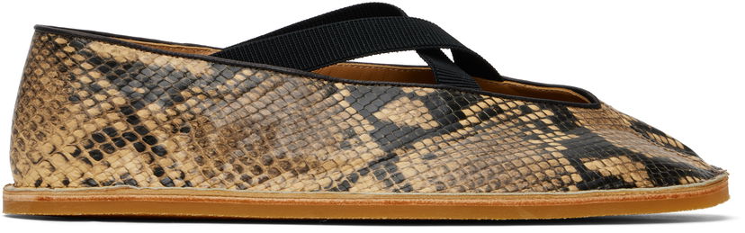 Kjole Dries Van Noten Dries Van Noten Leather Ballerina Flats Beige | MS251-1485
