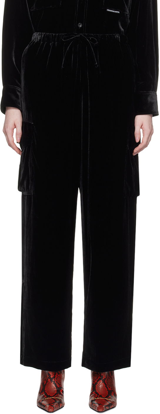 Cargo bukser Alexander Wang Drawstring Cargo Pants Sort | 4CC4234387, 0