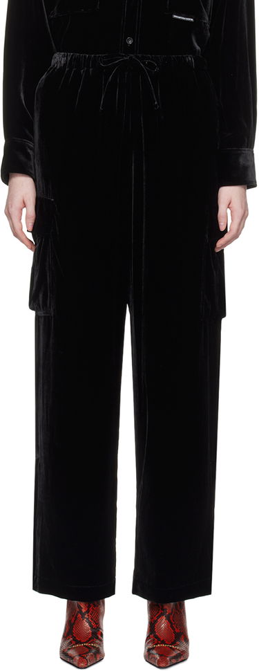 Cargo bukser Alexander Wang Drawstring Cargo Pants Sort | 4CC4234387, 0