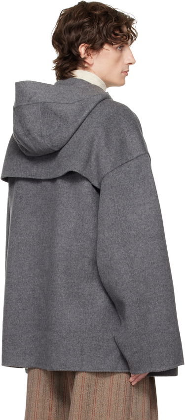 Frakker JW Anderson JW Anderson Oversized Hooded Double-Breasted Felted Peacoat Grå | CO0342-PG1559, 2