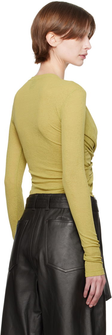 Crop top Nanushka Nanushka Izolda Draped Mesh Jersey T-Shirt Grøn | NW25RSTP15564, 2