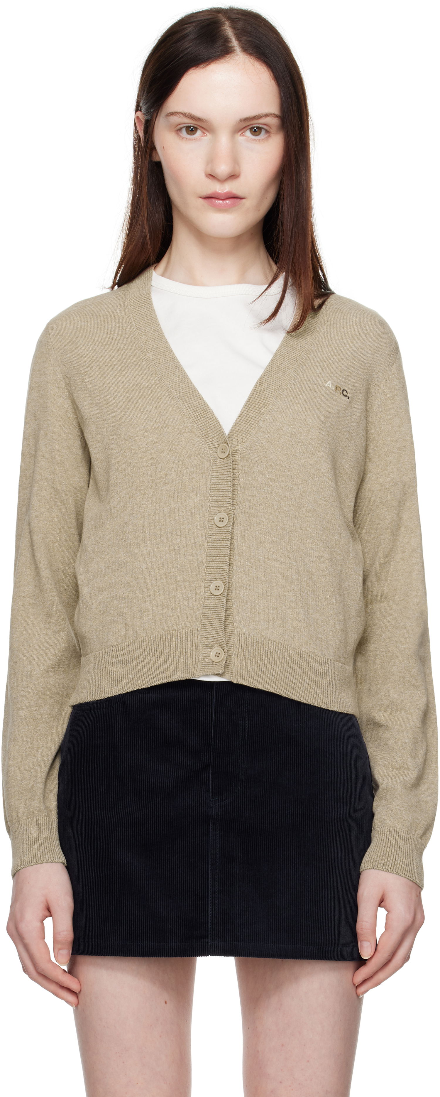 Sweater A.P.C. Josephine Cropped Cardigan Beige | COEZJ-F22316, 0