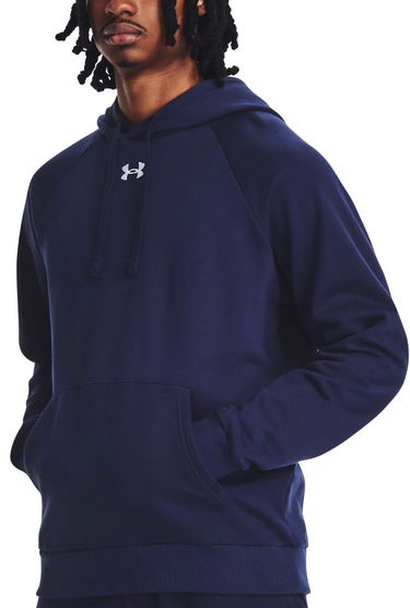 Sweatshirt Under Armour Rival Fleece Hoodie Mørkeblå | 1379757-410, 0