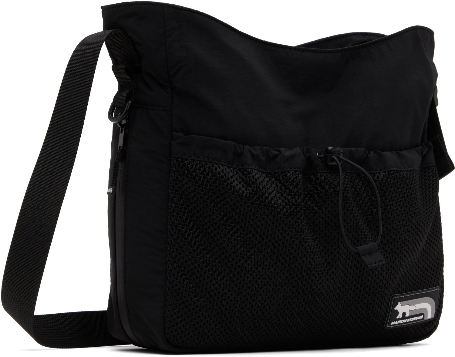 Skuldertaske MAISON KITSUNÉ Maison Kitsuné Flash Fox Messenger Bag Sort | NM05172WQ4034, 1