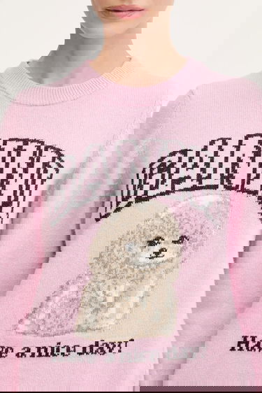 Sweater GANNI GANNI Graphic Wool Mix Poodle Sweater Lyserød | K2499, 3
