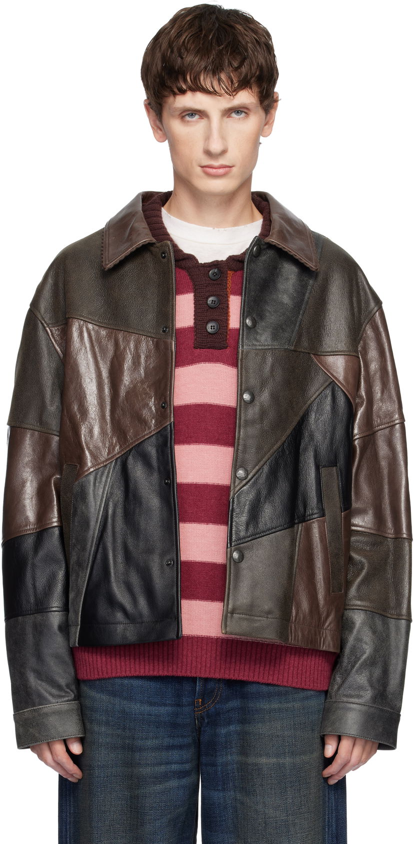 Jakke Andersson Bell Patchwork Leather Jacket Flerfarvet | awa730u