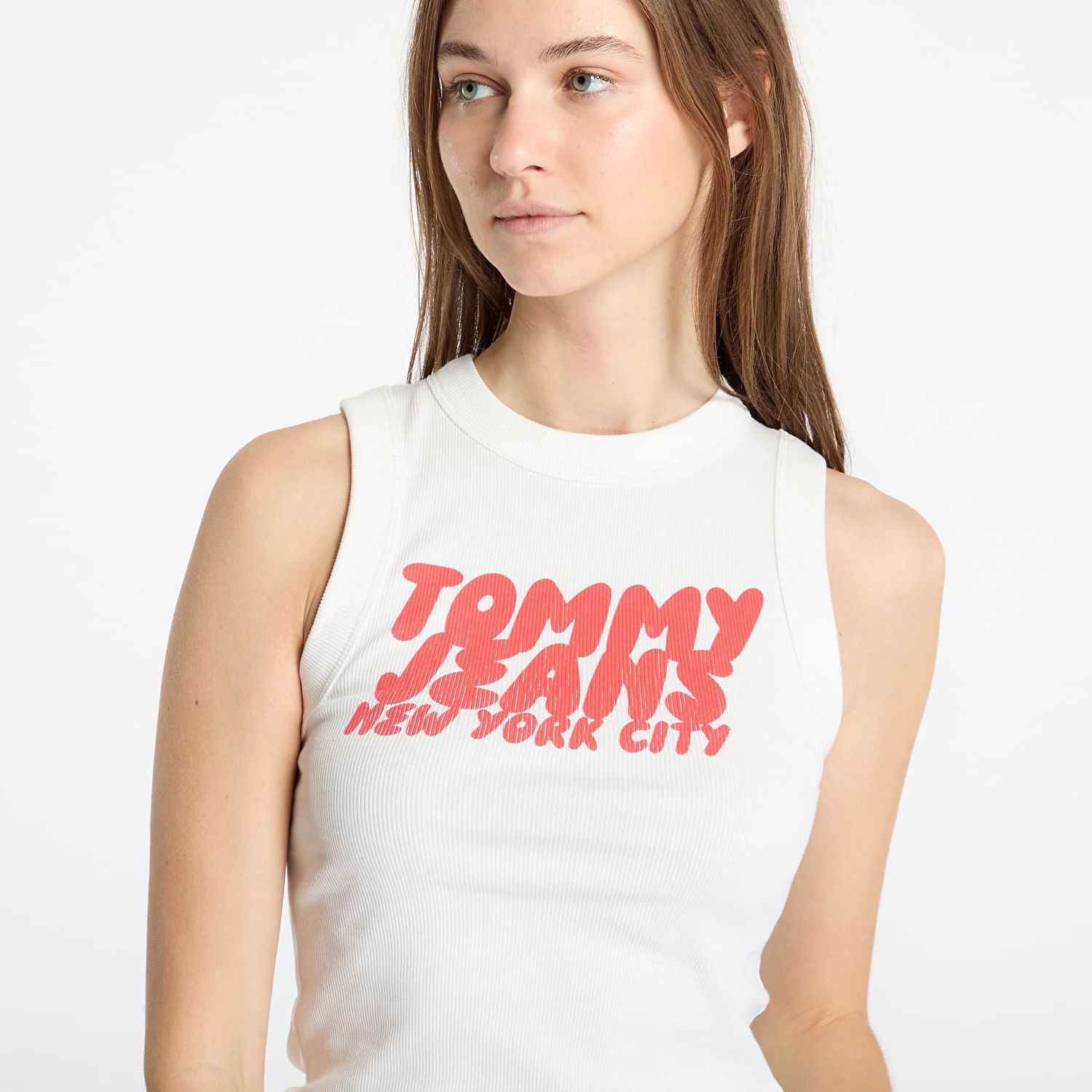 Tanktop Tommy Hilfiger Tommy Jeans Women's Slim Fit Bubble Graphic Tank Top Hvid | DW0DW21339 YBL, 1