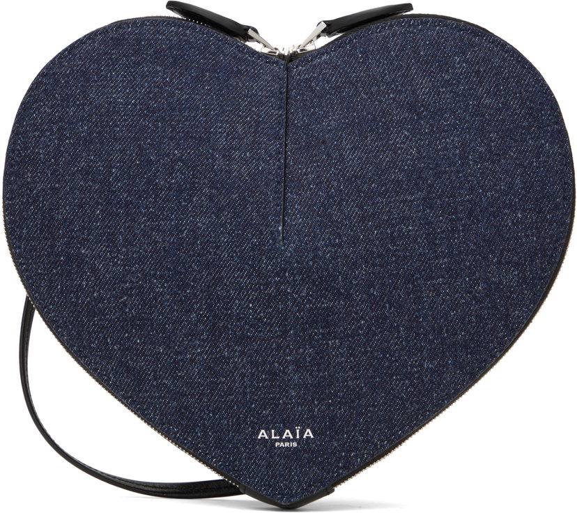 Håndtaske Alaïa ALAÏA 'Le Coeur' Denim Heart Bag Blå | AA1P003CA284