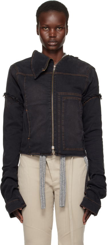 Jakke Ottolinger Ottolinger Drape Collar Denim Jacket Sort | 2217060211, 0