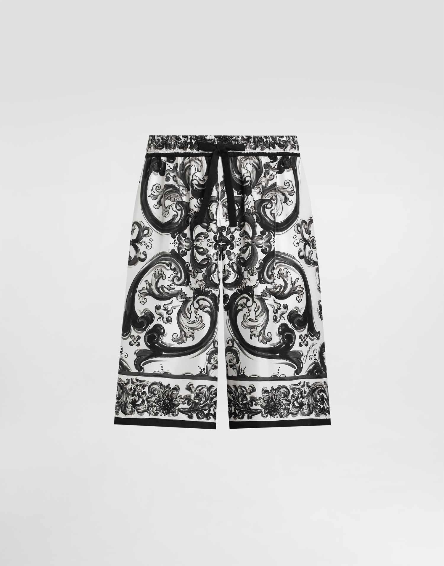Shorts Dolce & Gabbana Dolce & Gabbana Majolica Print Silk Twill Shorts Hvid | GV37ATHI1S6HX5DQ, 0