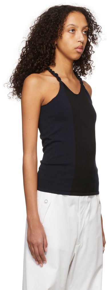 Tanktop Dion Lee Cotton Blend Tie-Strap Tank Top Mørkeblå | C7057S22, 1