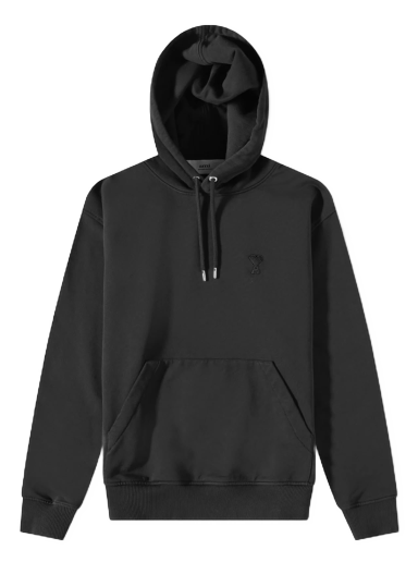 Sweatshirt AMI Tonal Heart Hoodie Sort | USW203-730-001