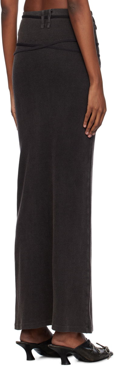Nederdel Ottolinger Ottolinger Rib Knit Maxi Skirt Sort | 408001, 2