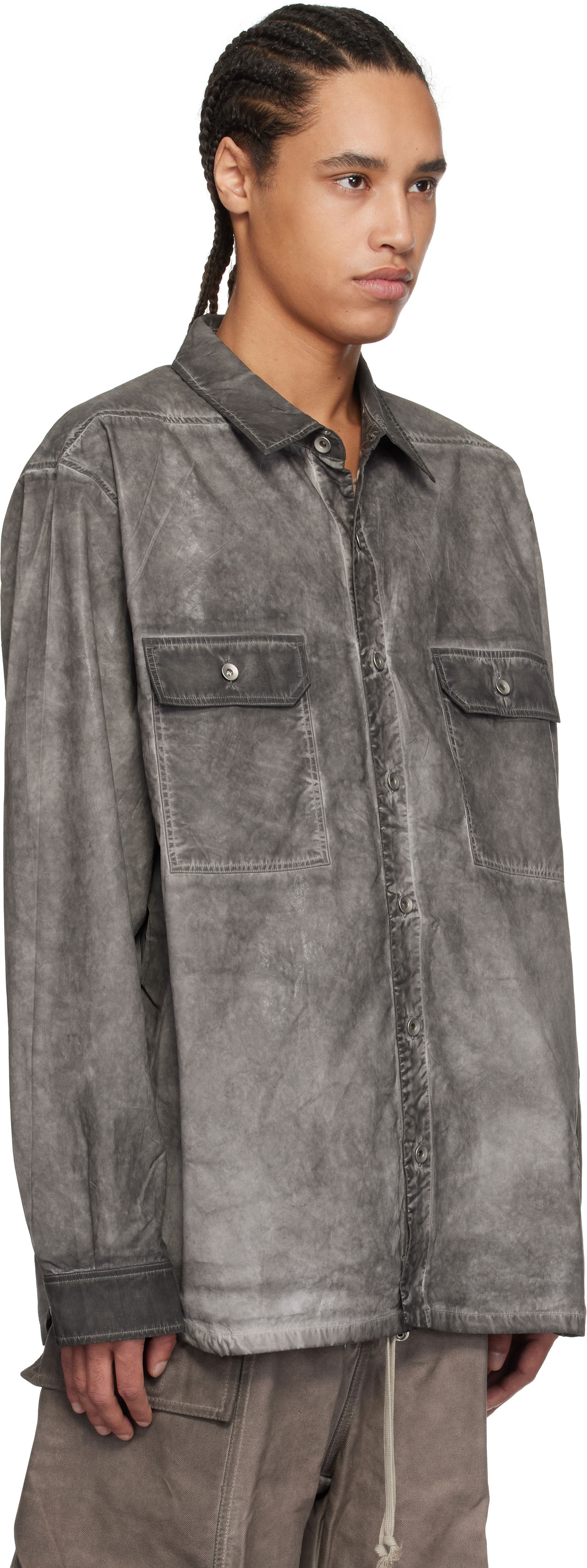 Skjorte Rick Owens Rick Owens DRKSHDW Hollywood Jumbo Overshirt Grå | DU01E3297 PF, 1