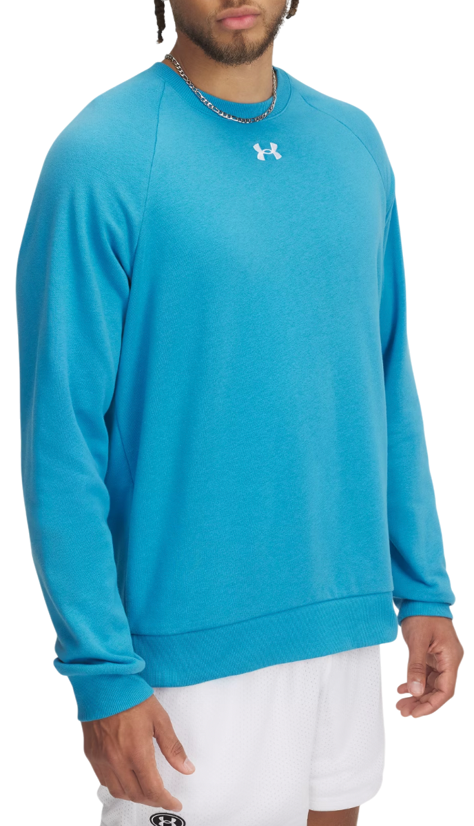 Sweater Under Armour Rival Fleece Crew Sweatshirt Blå | 1379755-452