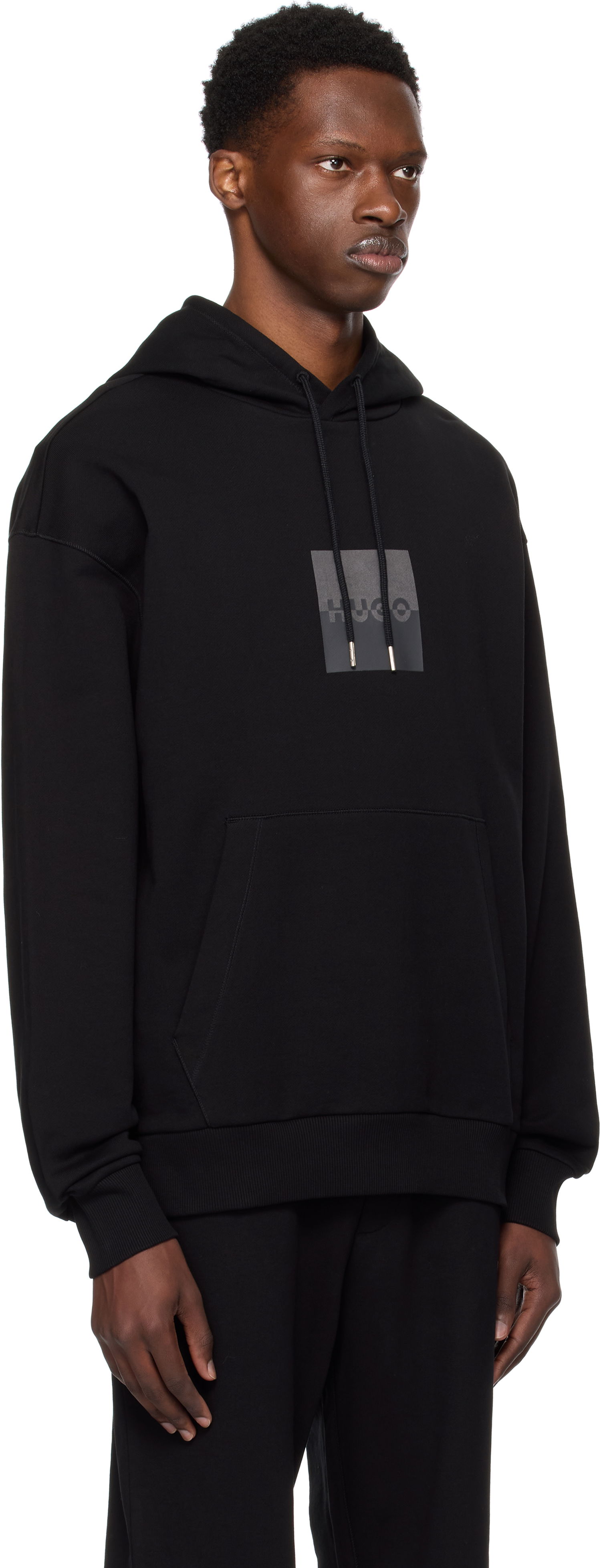 Sweatshirt BOSS HUGO Relaxed-Fit Cotton Terry Hoodie with Split Logo Beige | 50542787, 1