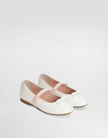 Tilbehør Dolce & Gabbana Dolce & Gabbana Patent Leather Ballet Flats with Bow Hvid | D11294A483187682, 1