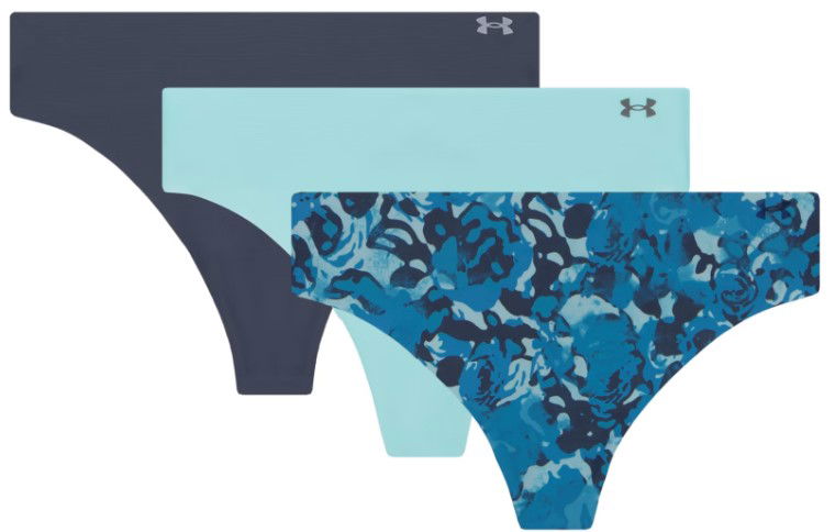 Trusser Under Armour Pure Stretch No Show Thong Underwear - 3-Pack Blå | 1383894-293
