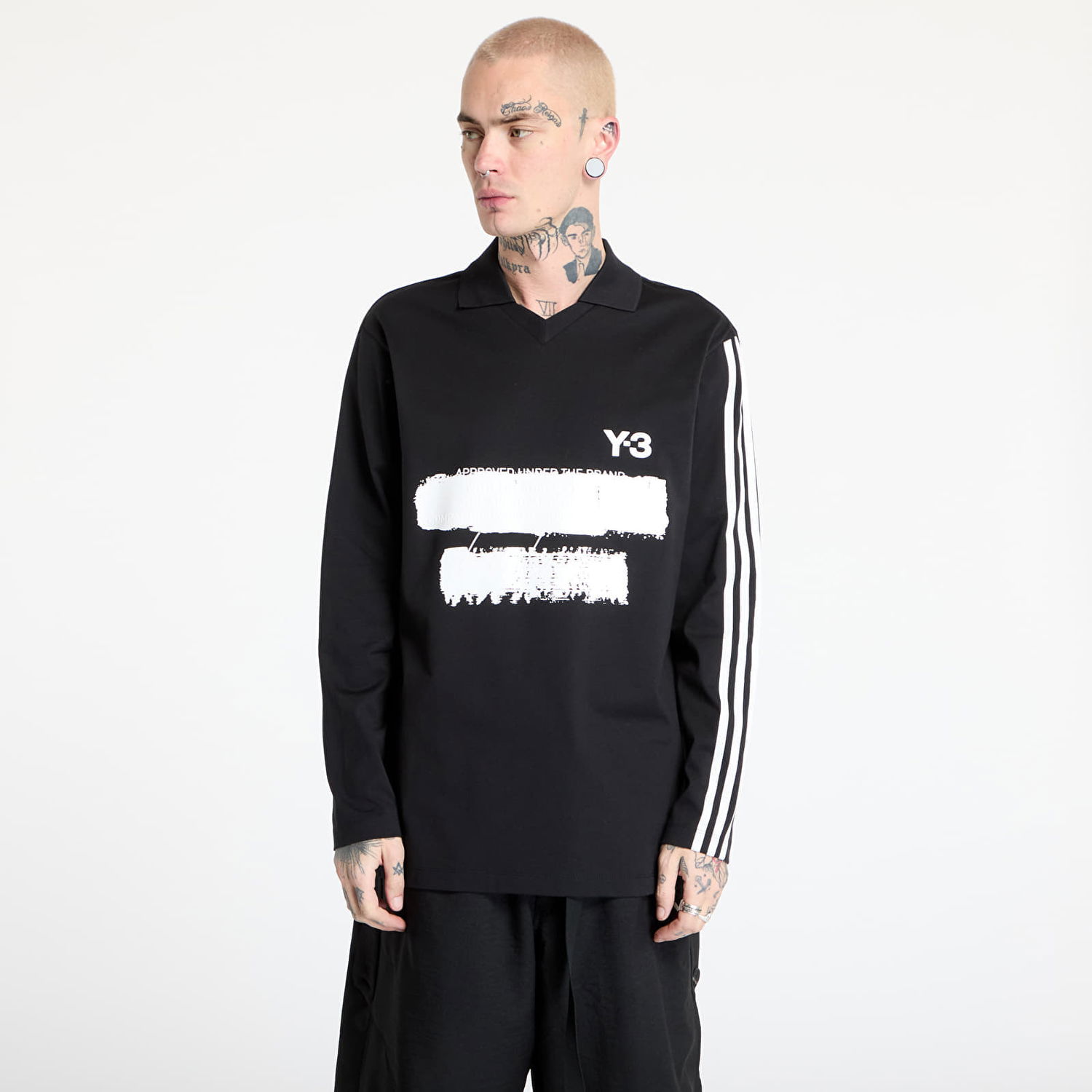 Polo skjorte Y-3 Graphic Logo Long Sleeve Top Sort | JN4876, 0