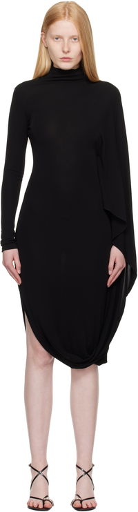 Stella McCartney Asymmetric Cape Midi Dress