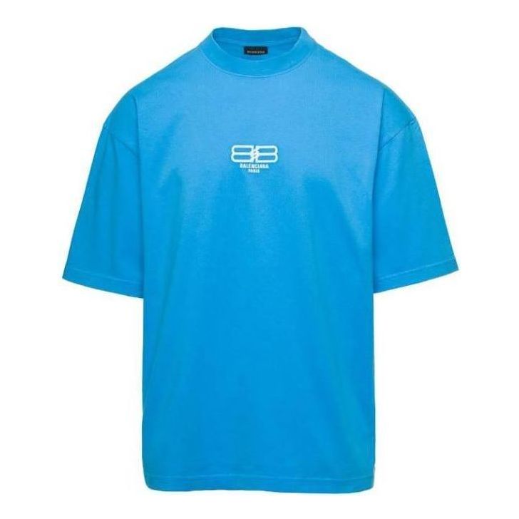 T-shirt Balenciaga Icon Medium Fit T-Shirt Blå | 612966TMVG74090, 0
