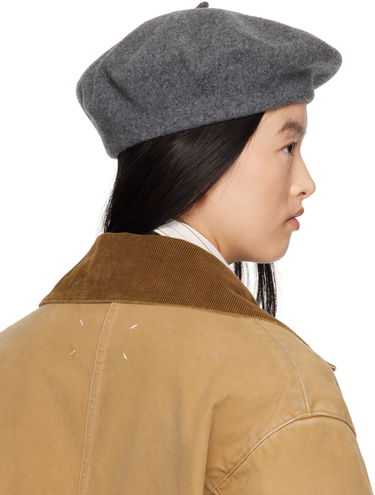 Baret Maison Margiela Maison Margiela Heavy Wool Beret Mørkeblå | S50TC0075 M13115, 4