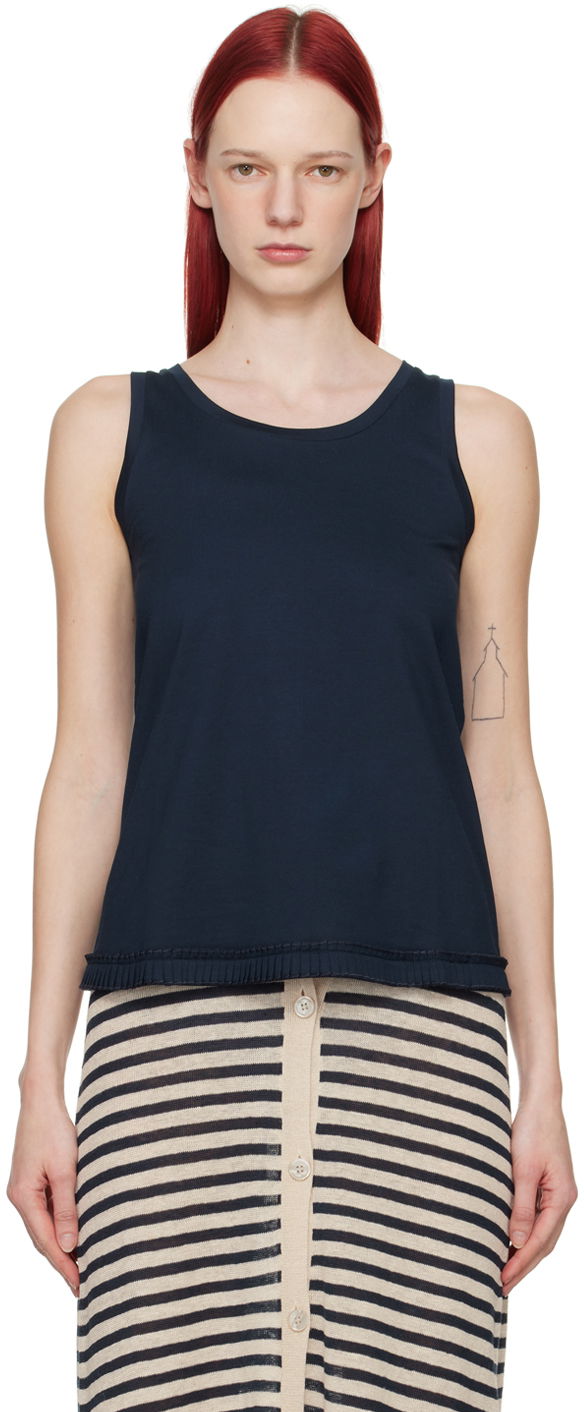 Tanktop Max Mara Max Mara Racer Tank Top Mørkeblå | 2419941023600