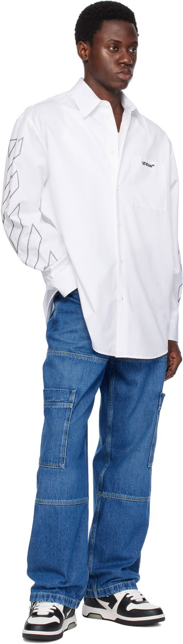 Jeans Off-White Off-White Irregular Denim Cargo Pants Blå | OMYA18QS25DEN0014250, 3