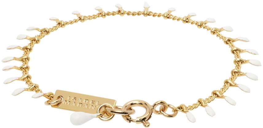 Armbånd ISABEL MARANT Gold Chain Bracelet With White Charms Hvid | BR0003FA-A3B01B, 1