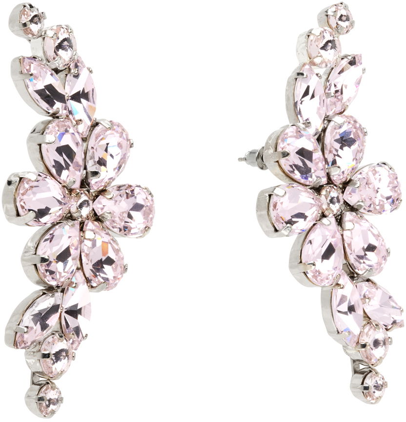 Øreringe Simone Rocha Simone Rocha Floral Crystal Half Moon Earrings Lyserød | ERG503 0903, 1
