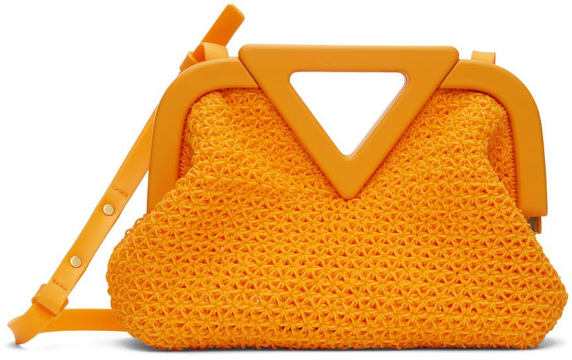 Håndtaske Bottega Veneta Point Crocheted Top Handle Bag Orange | 690673 V1R91