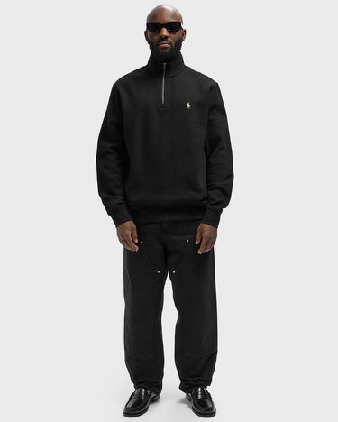 Sweatshirt Polo by Ralph Lauren Quarter-Zip Stand-Up Collar Sweatshirt with Plaid Lining Sort | 710981468001, 1