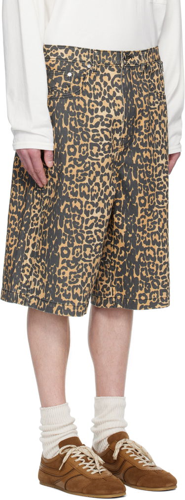 Shorts Rhude Rhude Leopard Traxedo Baggy Denim Shorts Gul | RHSS25SH05012, 1