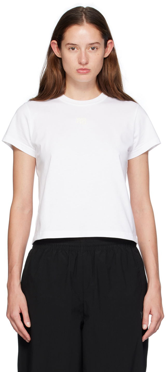 T-shirt Alexander Wang Puff Logo Shrunken T-Shirt Hvid | 4CC3241521