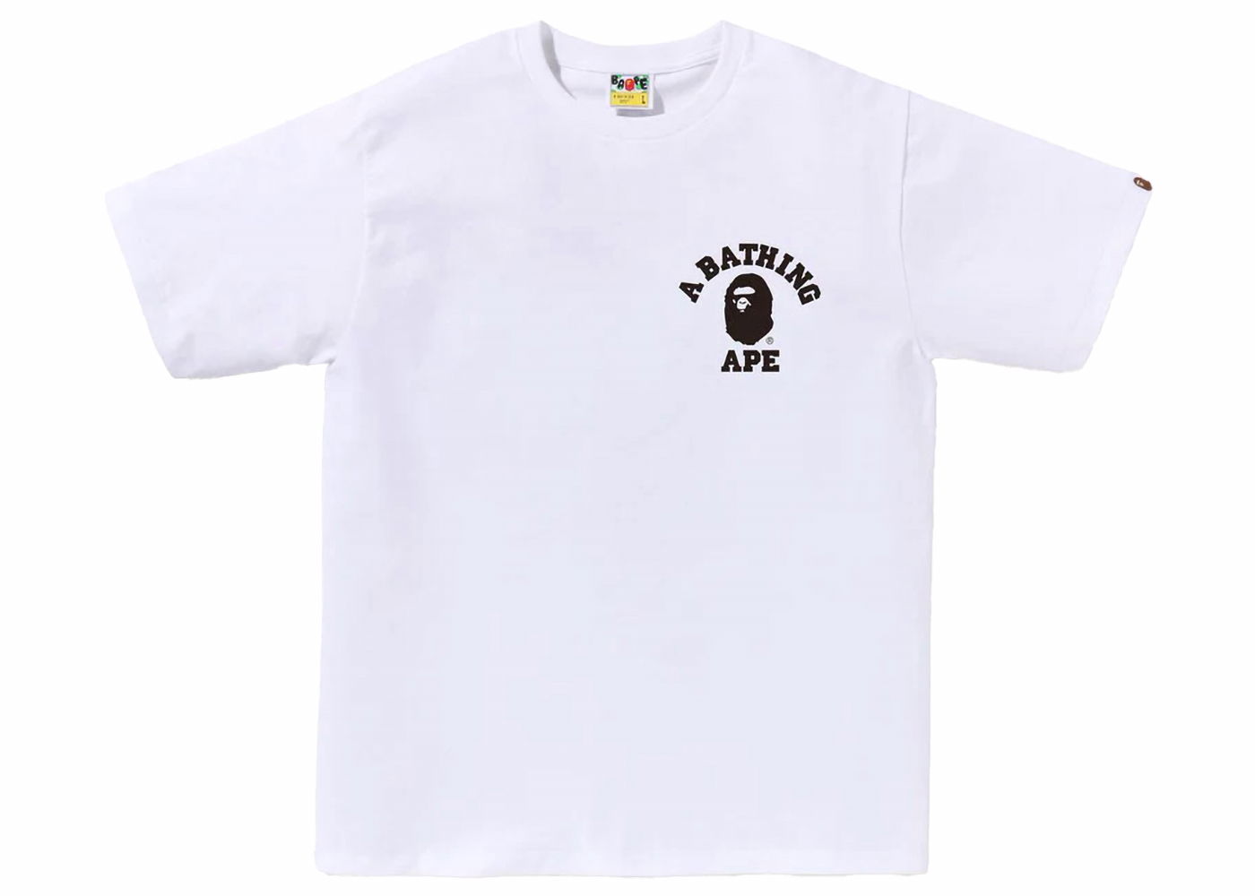 T-shirt BAPE BAPE ABC Camo Crazy College ATS Tee White Hvid | 1J80-110-015, 0
