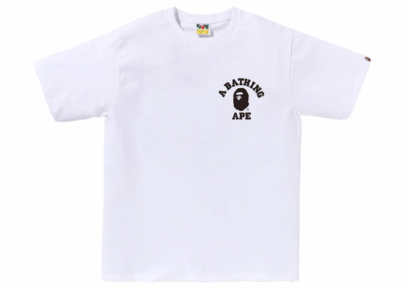T-shirt BAPE BAPE ABC Camo Crazy College ATS Tee White Hvid | 1J80-110-015